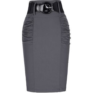❌SOLD❌ Stretchy Pencil Skirt Side Pleated Business Skirt